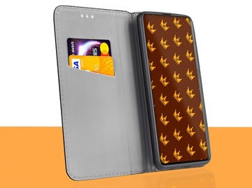 ETUI Z KLAPKĄ DO XIAOMI REDMI NOTE 9 CZARNE ZAMYKANE MAGNETYCZNE + SZKŁO 9H