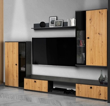 Meblościanka Salsa lamele artisan matera led
