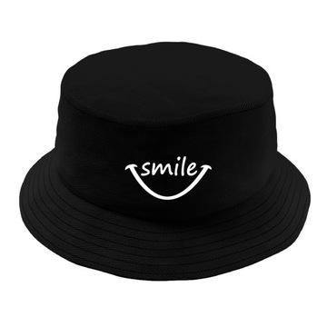 BUCKET HAT KAPELUSZ SMILE UŚMIECH POZYTYWNA CZAPKA