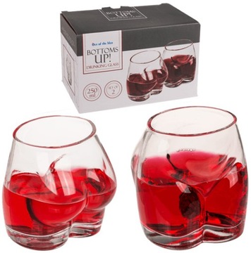 Szklanki Pupa BOTTOMS UP do wina drinków TOAST do Dna - 2 szt/ kpl.