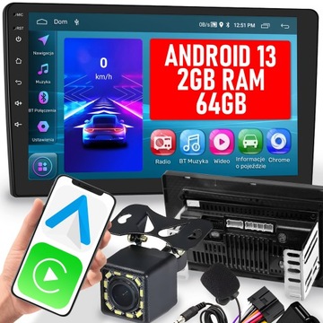RADIO SAMOCHODOWE 2 DIN ANDROID AUTO CARPLAY RDS WIFI GPS 2GB/64GB 10.1