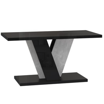 Ława do salonu w stylu loft Czarny Połysk / Beton Lunar 110 / 70 cm