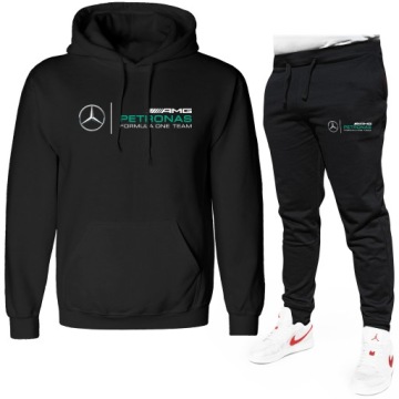 MERCEDES AMG BLUZA MĘSKA Z KAPTUREM + SPODNIE DRESOWE PETRONAS F1 ROZ XL