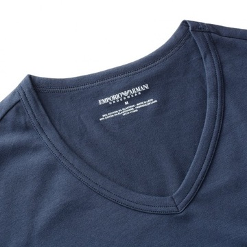 Emporio Armani t-shirt koszulka męska granatowa v-neck M