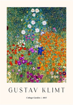 Plakat 29,7x21 A4 Gustav Klimt ogród kwiaty róża reprodukcja BOHO 20 WZORÓW