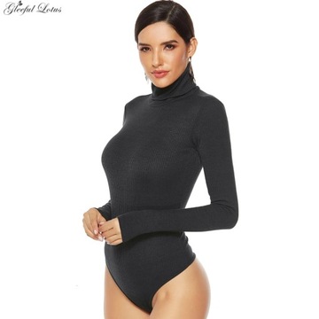 Turtleneck Bodysuit Bodycon Long Sleeve Women Spri
