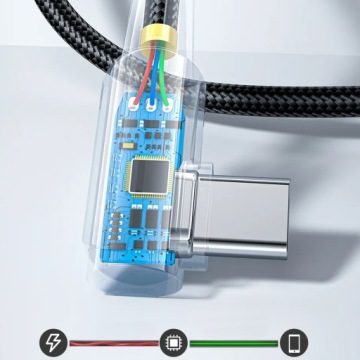 УГЛОВОЙ КАБЕЛЬ USB TYPE C QC 7A 100W для HUAWEI XIAOMI SAMSUNG HONOR ONEPLUS 1M