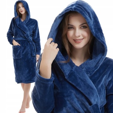 SZLAFROK Z KAPTUREM CIEPŁY PODOMKA MIĘKKI 2XL/3XL