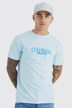 Z NADRUKIEM COLORADO M XC41311 *BOOHOO T-SHIRT MĘSKI