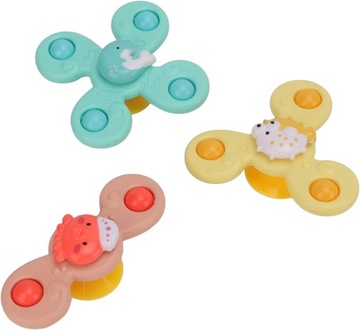 СПИННЕР С СЕНСОРНОЙ ПРИСОСКОЙ ИГРУШКА-ПОГРЕМКА 3 ШТ. В ПОДАРОК