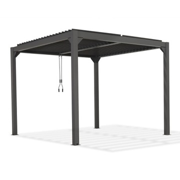 Pergola tarasowa szara ALU dach otwierany 3x4m PRO
