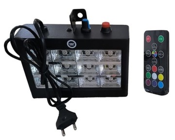 ЦВЕТНОЙ СТРОБЕСКОП DISCO RGB DISCO LIGHT 12LED ЗВУКОВОЙ ДАТЧИК