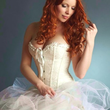KLASYCZNY Beżowy GOTYCKI GORSET MODELUJĄCY COSPLAY
