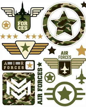 Большой лист термонаклеек переводных картинок ВВС США