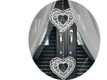 АЖУРНАЯ СТЕКЛЯННАЯ ГИРЛЯНД-КУЛОН 4 X СЕРДЦЕ ДОПОЛНИТЕЛЬНОЕ УКРАШЕНИЕ 23