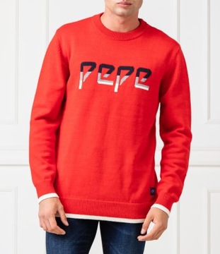 PEPE JEANS CZERWONY SWETER LOGO (M)