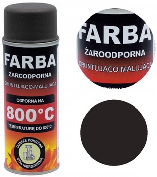 FARBA ŻAROODPORNA W SPRAYU DO KOMINKA PIECA 400 ML HANSA CIEMNY BRĄZ 800°C
