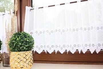 Заздростка Для Кухни Белая Штора-Вуаль Высота Вышивки 40 см