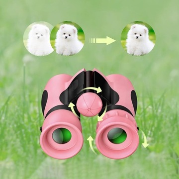 БИНОКУЛЯТОР 8Х21 ДЕНЬ СТЕКЛО ОПТИКА ДЕТСКИЙ розовый