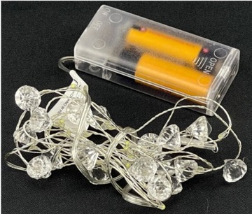 ПРОВОДНЫЕ ЛАМПЫ 20 СВЕТОДИОДНЫХ НА БАТАРЕЯХ АЛМАЗ + ТЕПЛЫЙ