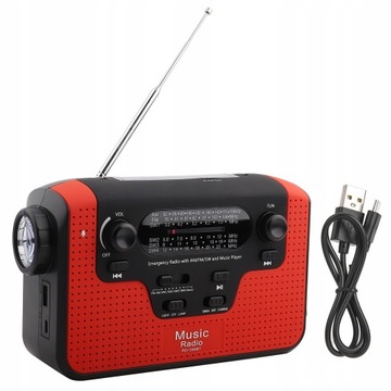 AWARYJNE RADIO WIELOFUNKCYJNE Z KORBĄ RĘCZNĄ