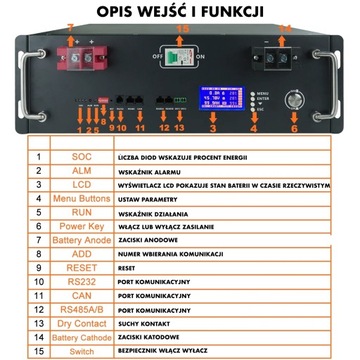 Энергетическая аккумуляторная батарея LiFePO4 48 В 100 Ач 51,2 В BMS Гарантия 10 лет