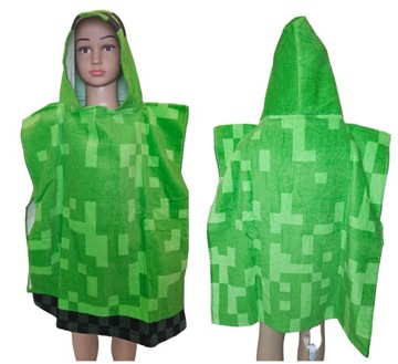 Ręcznik MINECRAFT Ponczo Dziecięce Bawełniane Okrycie 115 cm x 50 cm