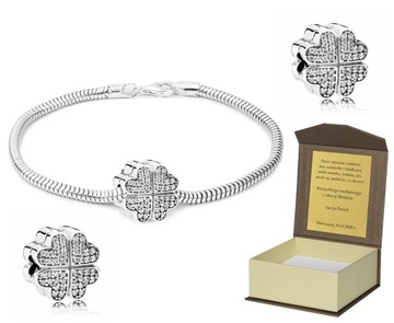 Bransoletka srebrna + CHARMS GRATIS 16 cm B140