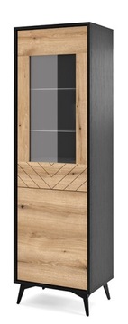 Witryna W54 system DIAMOND dąb evoke / czarny