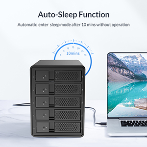Корпус для жестких дисков с 5 отсеками, от USB 3.0 до SATA, макс. 80 ТБ