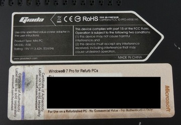 Мини-ПК Giada i53B i3-3 4/60 ГБ SSD W10 NUC