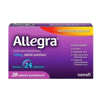 ALLEGRA LEK NA ALERGIE 120MG 20 TABLETEK
