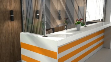 Ресепшн R121 Светодиодный прилавок 350х80см