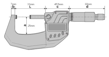 НАРУЖНЫЙ ЭЛЕКТРОННЫЙ МИКРОМЕТР IP65 ММЗб 0-25