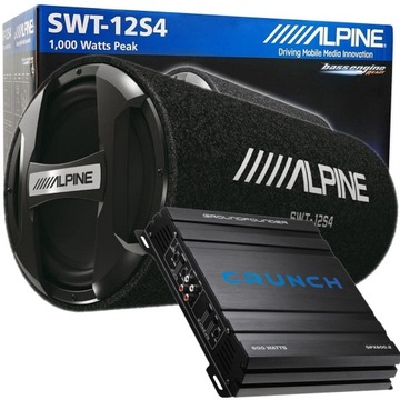 TUBA BASOWA BASS REFLEX ALPINE SWT-12S4 + WZMACNIACZ CRUNCH GPX500.2