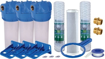 Zestaw filtrów do wody3/4 wkłady sznurkowe+węglowy