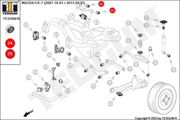 ПОВОРОТНАЯ ВТУЛКА MAZDA P. 6 02- ДИФФЕРЕНЦИАЛ