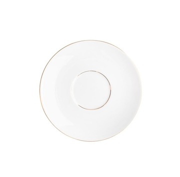 Talerz spodek pod filiżankę porcelana MariaPaula Złota linia 15 cm