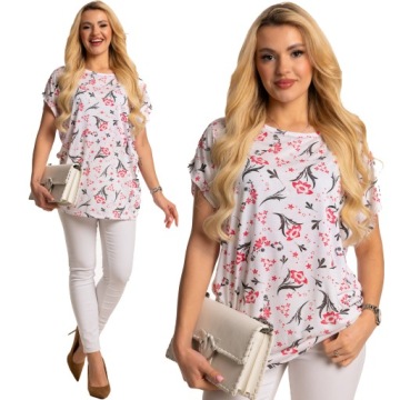 Modna Wygodna Luźna BLUZKA T-shirt Plus Size Dużo Rozmiarów