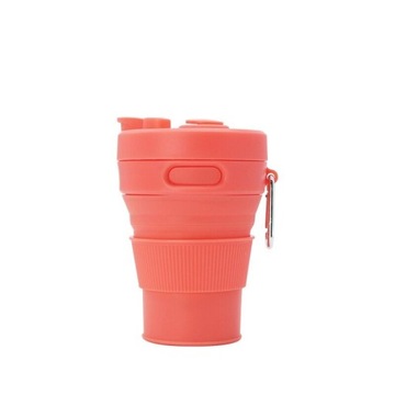 duży kubek na kawę herbatę SKŁADANY pomarańczowy 450 ml