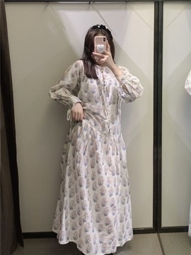 ZARA zwiewna sukienka maxi w stylu bohoz - M