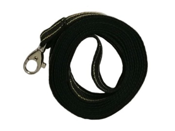 LONŻA DLA HOBBY HORSE - CZARNA ZE ZŁOTYM PASKIEM