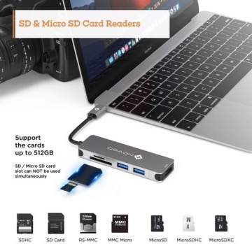 USB-концентратор 5в1 HDMI 4K USB 3.0 MICRO SD АЛЮМИНИЙ