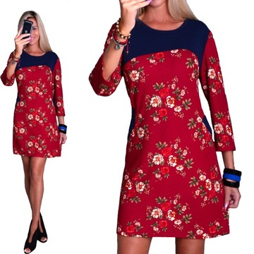 WYGODNA SUKIENKA PROSTA WYSZCZUPLA PAS do4XL 232