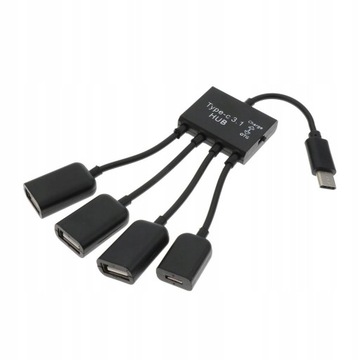 USB typu C męski na Micro USB żeński Host OTG z
