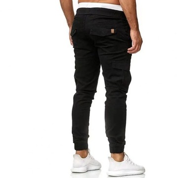 Spring Streetwear Casual Pants Male Black Slim Jog