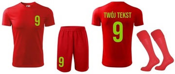 STRÓJ PIŁKARSKI Z WŁASNYM NADRUKIEM NAPISEM (L) KOMPLET SPORTOWY