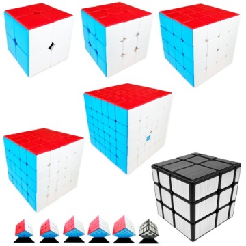 Sada Kostek 2x2 3x3 4x4 5x5 6x6 Zrcadlo Stříbrná Originální