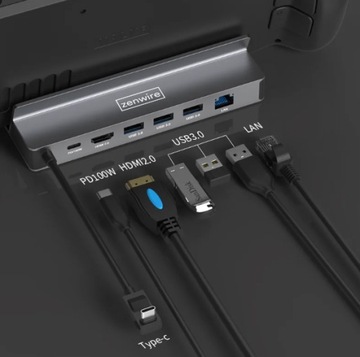 Док-станция Steam Deck DOCK ROG ALLY DEX HUB 6in1 USB-C HDMI 4K Ethernet