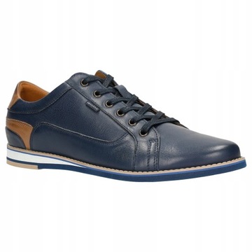 Buty Wojas Półbuty męskie skóra granatowe r. 45